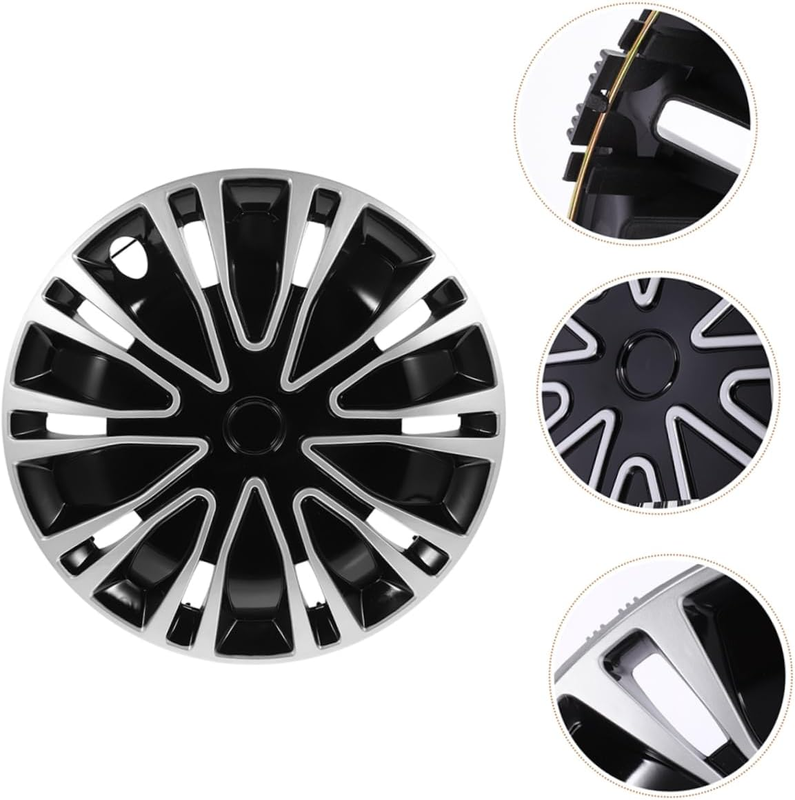 CHICAMPERA 12 Inch Decorative Hubcaps 2Pcs Automotive Wheel Rim Covers for Cars Sturdy Stylish Car Hubcap Replacement image number 2