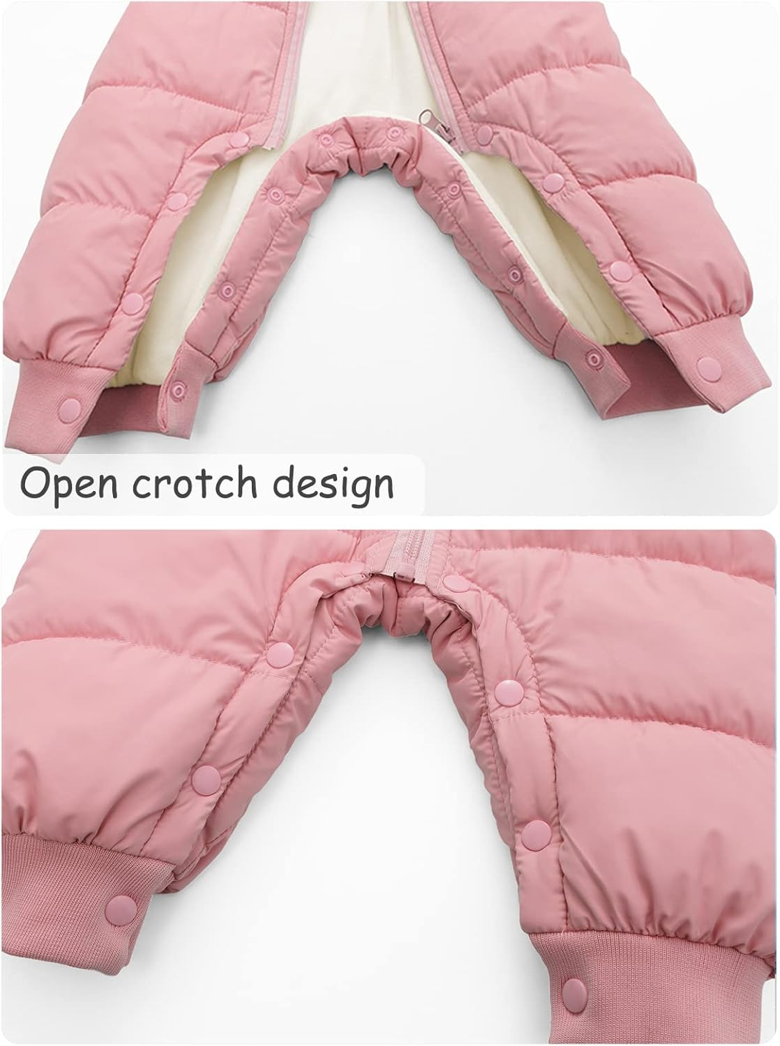 KEOYA Baby Snowsuit Infant Boys Girls Winter Warm Jumpsuit Thick Hooded Bodysuit One Piece Snow Wear Romper image number 5