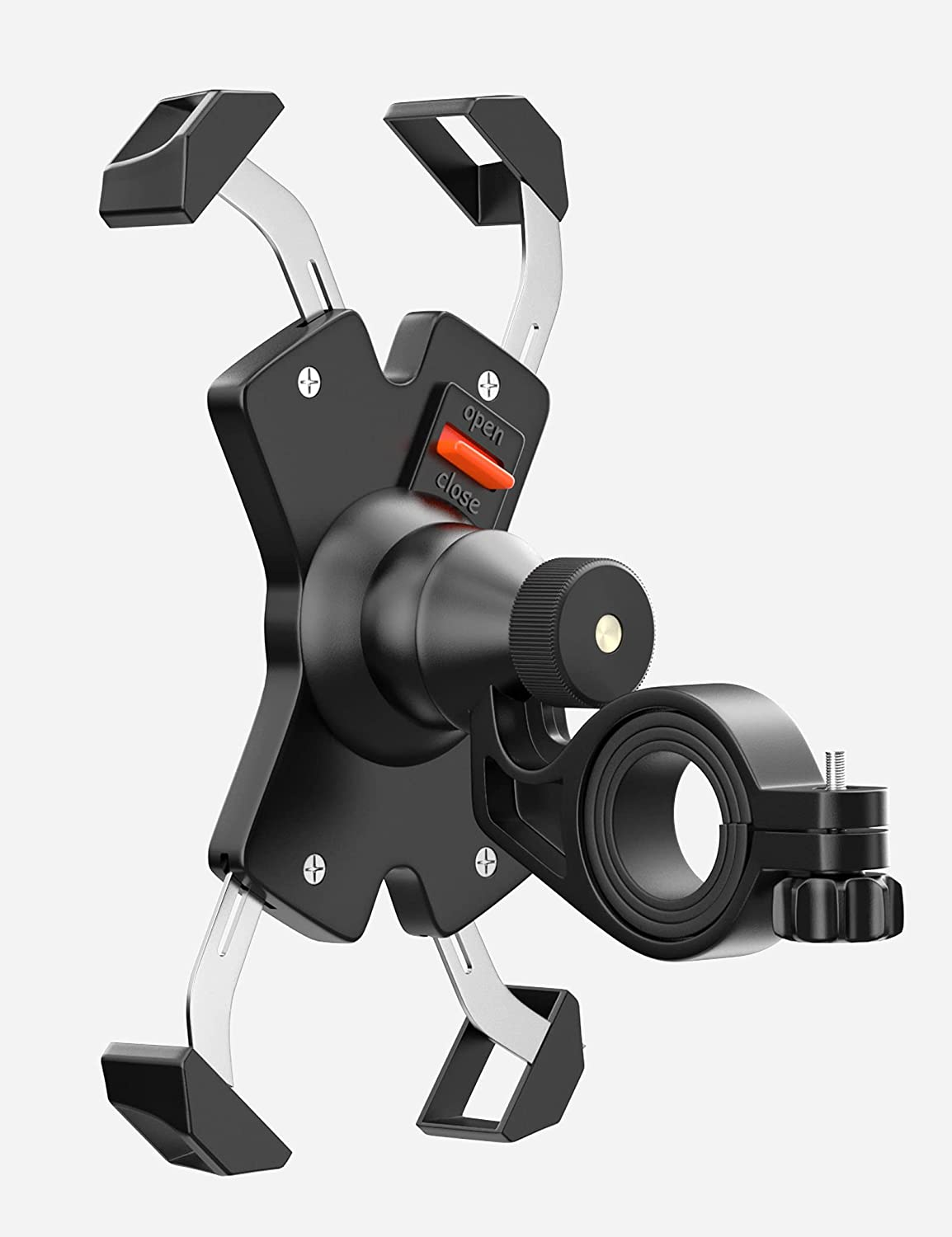 Grefay Bike Phone Mount Metal Motorcycle Smartphone Holder for Handlebar Cradle Clamp with 360 Rotate 4.0-7.0 Inch Device image number 5