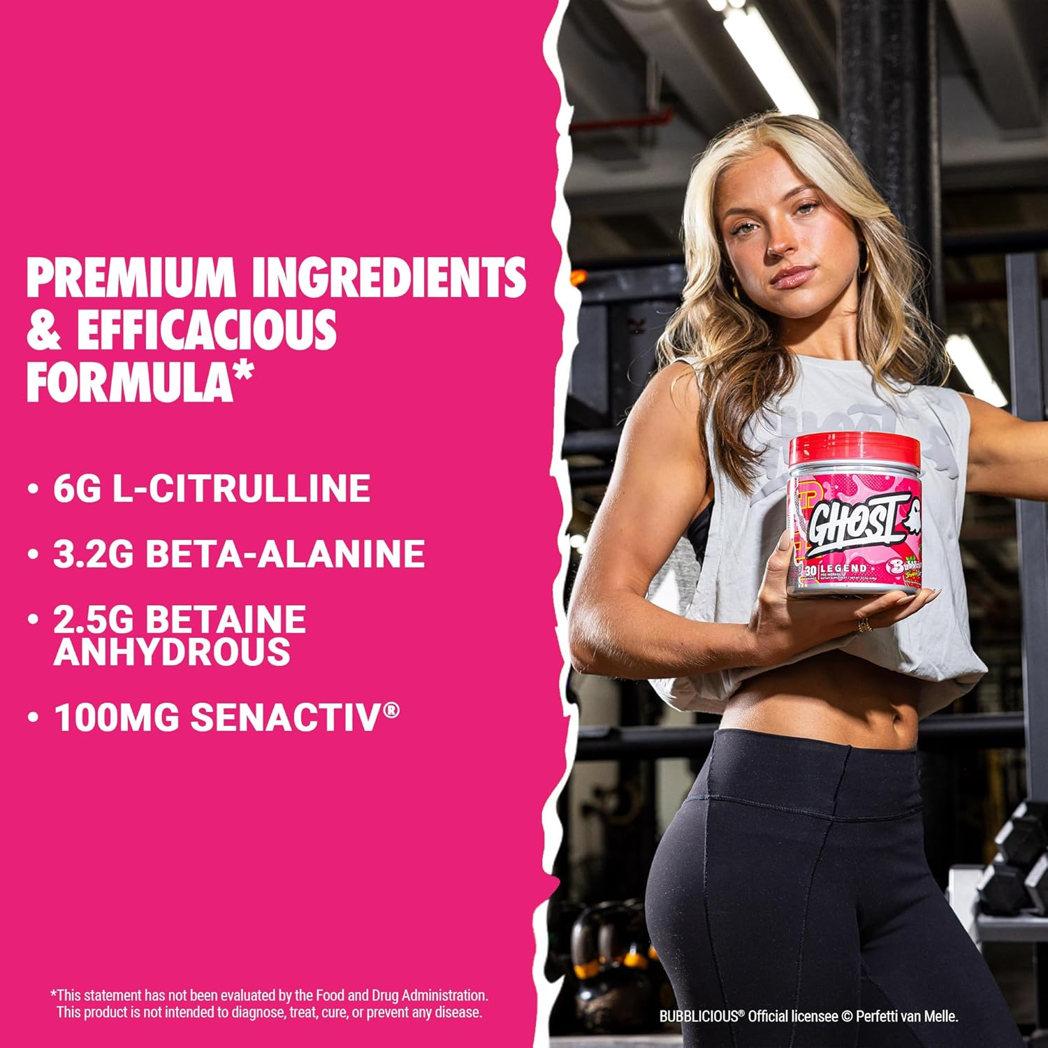 Ghost Lifestyle Legend V4 Bubbilicious Strawberry Splash Pre-Workout Powder 30 Servings