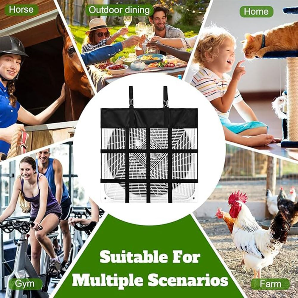 Horse Stall Fan Holder Bag, 50.8 X 50.8 Cm Box Fan Mount, Black image number 3