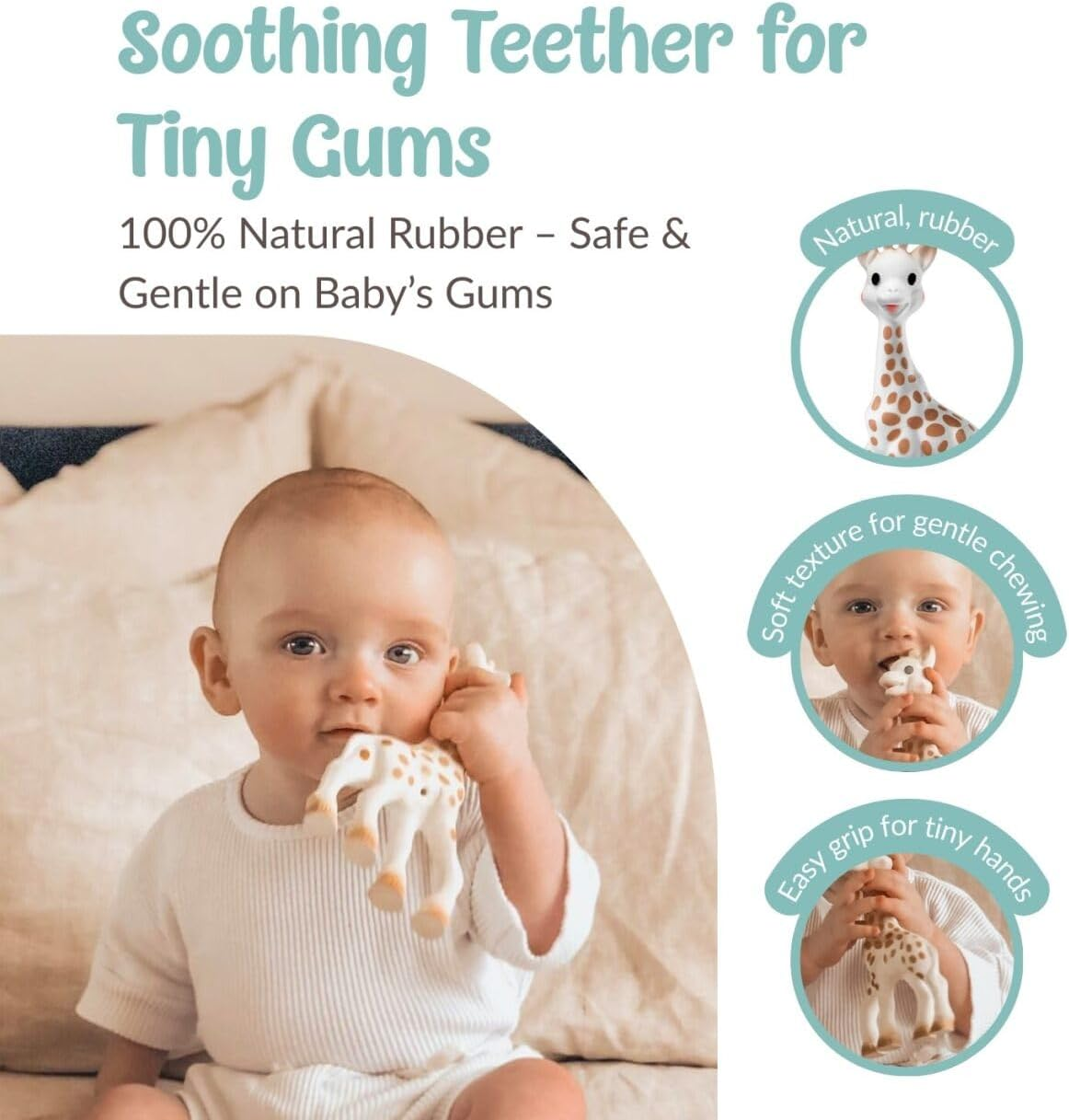 Sophie La Girafe Baby Teether and Non-Spill Cup with Lid, Ergonomic Spout Encourages Natural Sucking, Cup Made of ABS Plastic, BPA and Phthalates Free, Two Handles for Good Grip image number 2