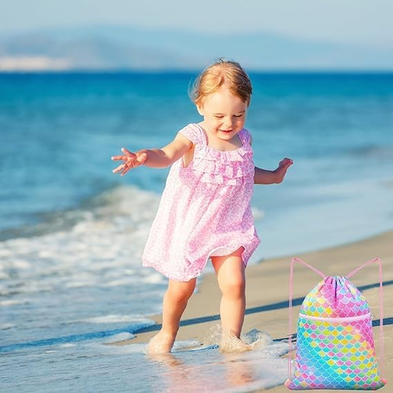 Drawstring Backpack - Drawstring Bags for Kids Swim Bag for Beach image number 5