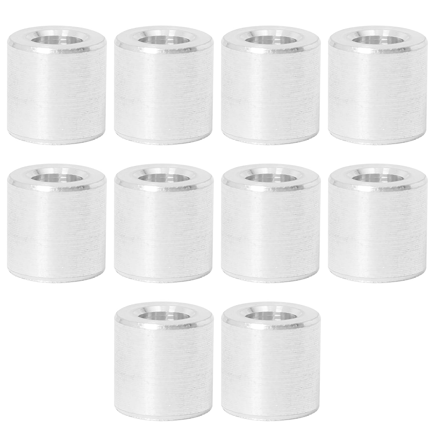 Zhooooonglf 10Pcs M4 Aluminum Spacers, Metal Spacer Aluminum round 4.2Mm ID X 8Mm OD X8Mm L Thickness Screw Standoff for M4Screw Bolts Silver image number 1