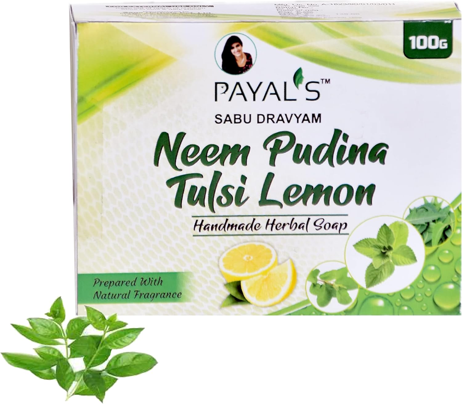Payal'S Herbal Soap - Neem Pudina Tulsi Lemon 100G image number 6