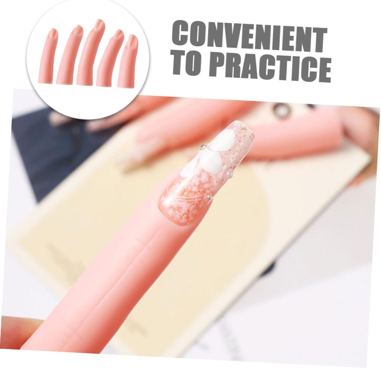 5Pcs Nail Tech Supplies Acrylic Nails Practice Fingers Fake Fingers Training Hand