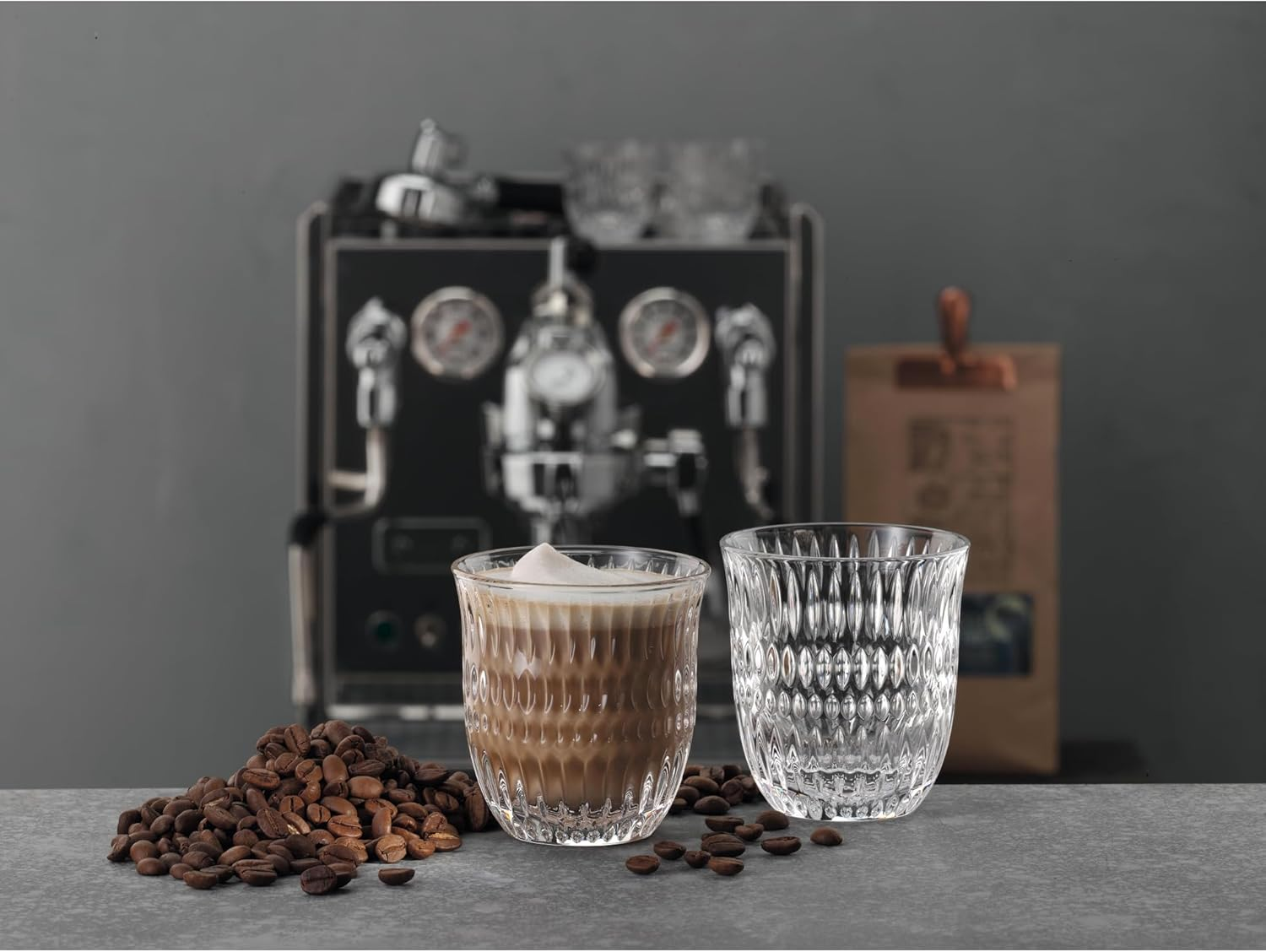 Nachtmann Ethno Barista Cappuccino & Flat White Glass, Clear &ndash; Elegant Crystal Drinkware for Balanced Foam & Crema Structure &ndash; Machine-Made, Durable & Dishwasher Safe &ndash; 235 Ml Capacity (Pack of 2) image number 1