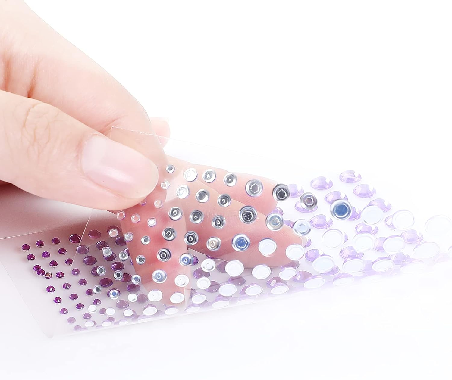 Aiqinu Self-Adhesive Glitter Stones, 16 Colours, 3600 Pieces, Rhinestones, 2/3/4/5/6 Mm, Various Sizes, Glitter Stones for DIY Crafts, Greeting Cards, Face, Nails Decoration image number 4