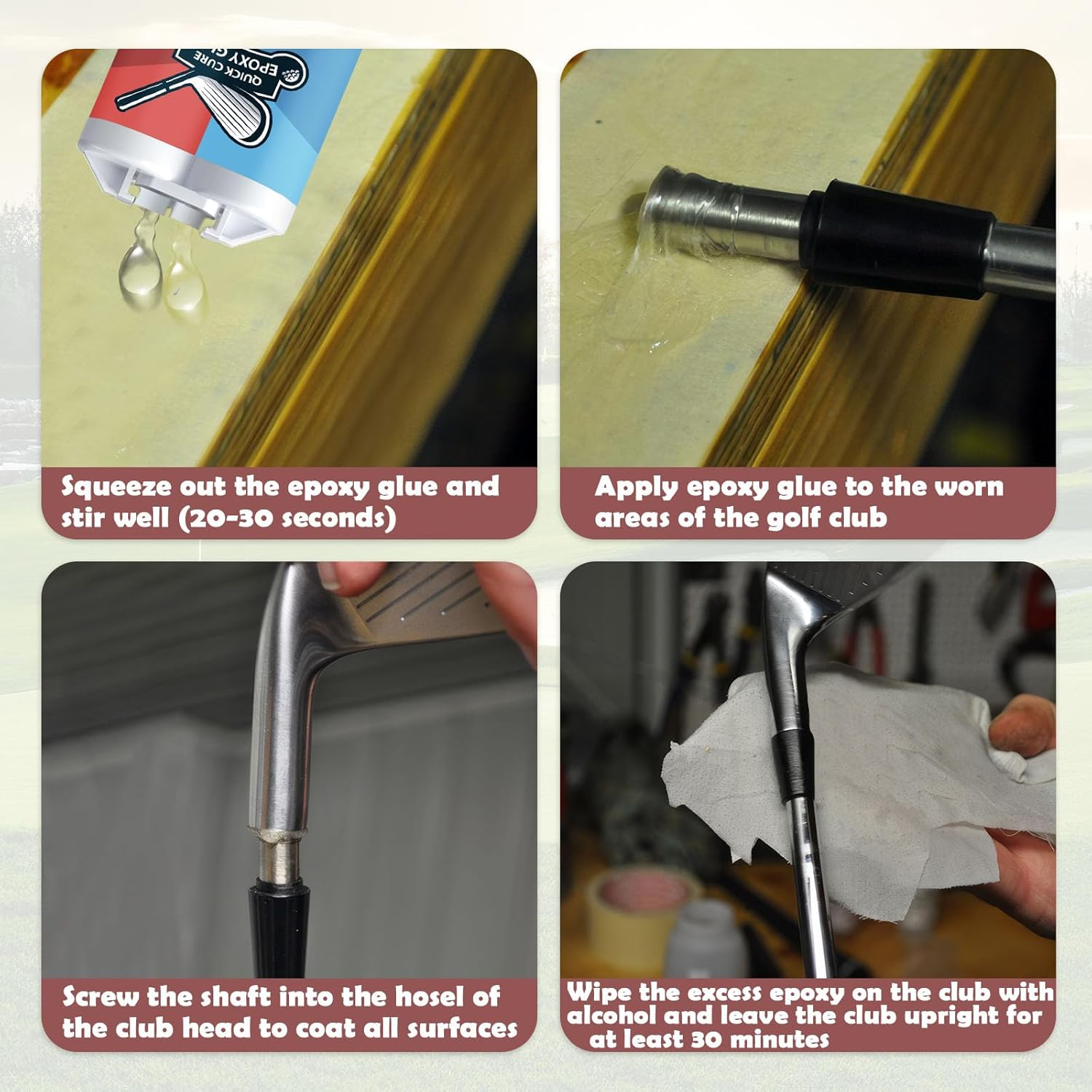 INNOVAYOU Quickly Cure Golf Club Epoxy 2.11Oz, Quick Cure Transparent Durable Golf Glue, Golf Shaft Epoxy Used to Repair All Clubs, Heads, Drivers, Putters and Irons