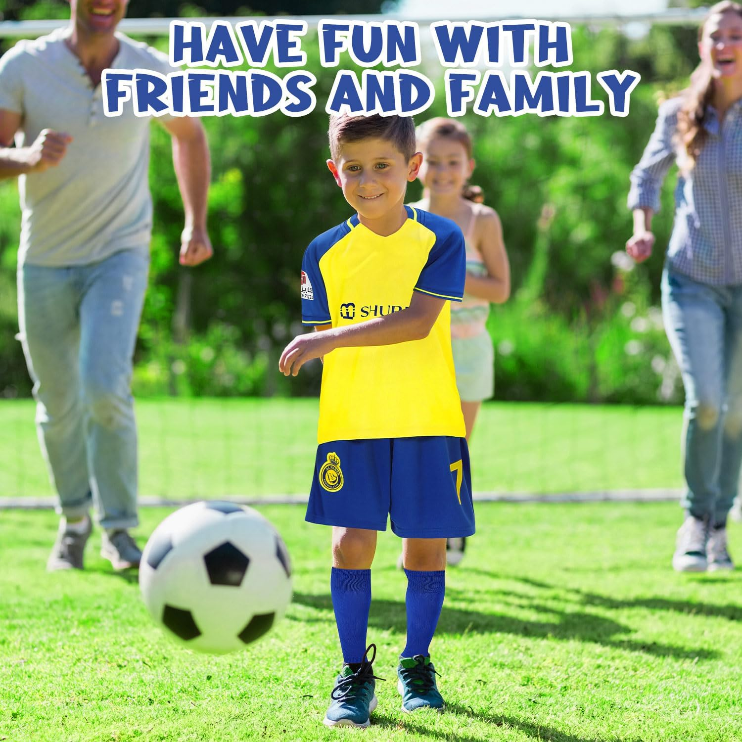 Slowton Soccer Jersey for Youth - 3PCS Kid T-Shirt Trunks Socks Soccer Shirt Set, #7Jersey Youth Kid Sizes, Football Sportswear Uniforms Suit，9 Years image number 3