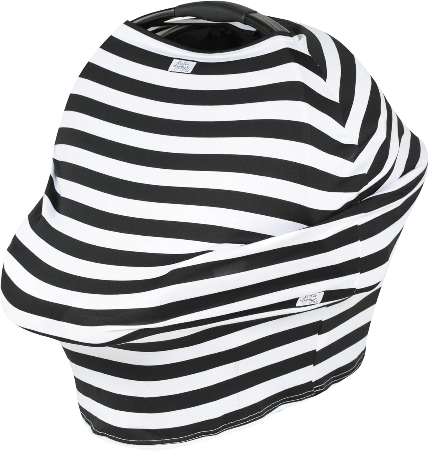 Cover Me Multi-Use Baby Car Seat Cover, Nursing Cover for Privacy, Highchair Cover, Trolley Cover, Pram Cover (Black Stripe) Perfect for Baby Shower image number 4