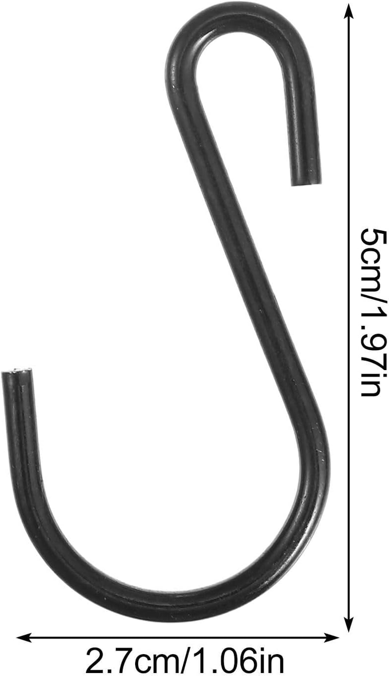 Veemoon 25 Pcs Black Iron S-Shaped Hooks Small Jeans Hangers for Kitchen Storage Organization, Clothes Rack, Towel and Utensil Hanging in Home and Bathroom image number 6