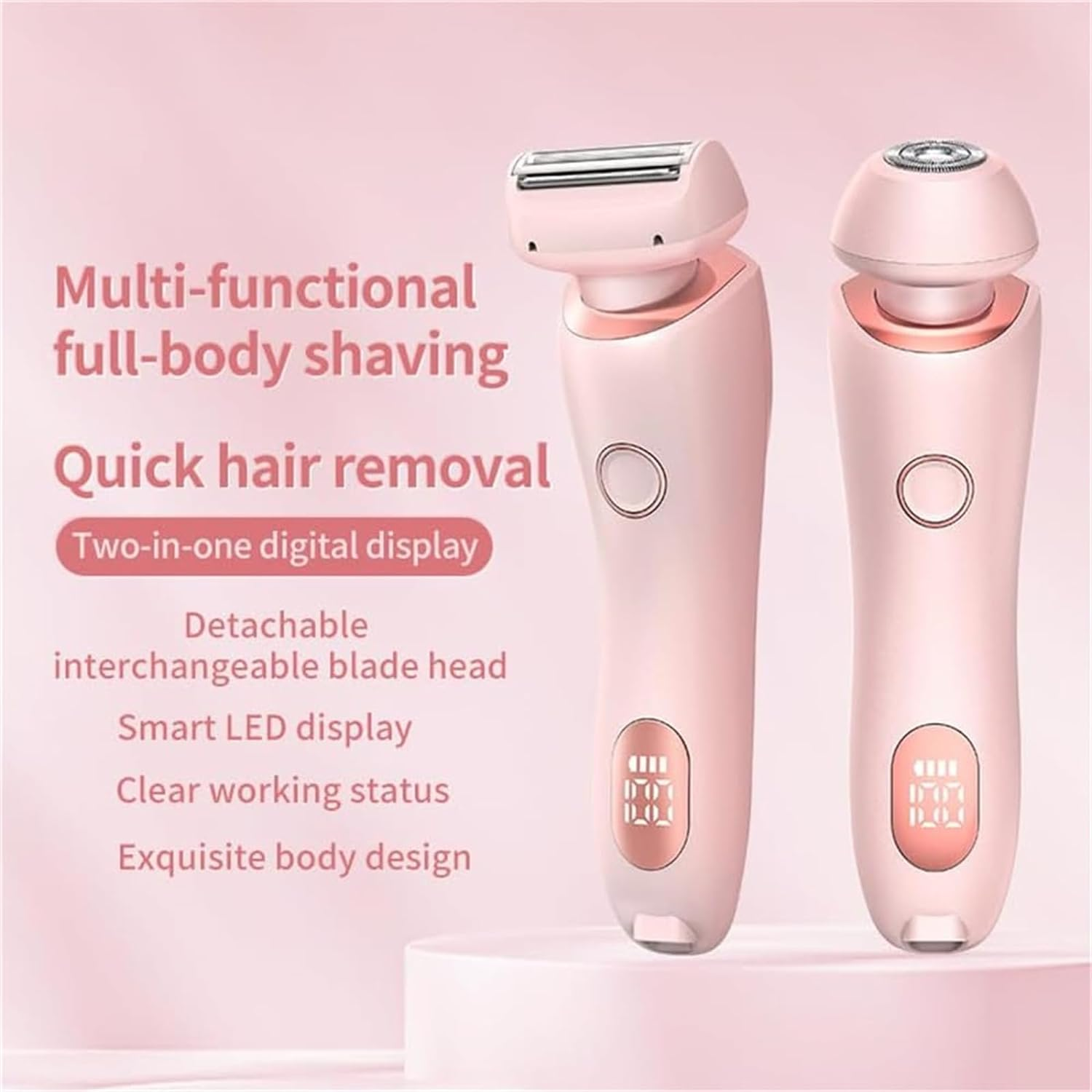 Livora Electric Razor, Livora Razor, Silk Glide Pro, Epilator Painless for Home, 2 in 1 Electric Shaver Razors for Women, Bikini Trimmer for Pubic Hair, Wet & Dry (Pink)