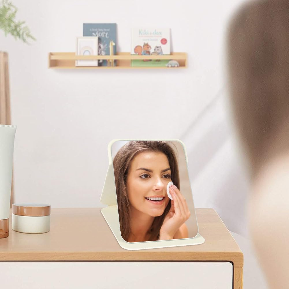 AYESY Foldable Travel Mirror, Portable Cosmetic Mirror, Compact Table Mirror, Small Mirror for Table Top, Handheld, Home and Travel Use, Multiple Adjustable Angle (Large - 25 X 17.5 Cm) image number 4