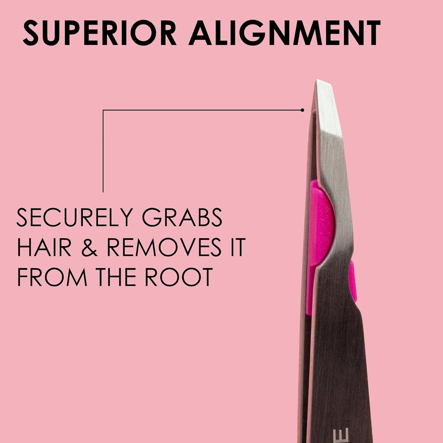 Japonesque Smart Guide Slant Tweezers &ndash; Precision Eyebrow Plucking Tool with Slant Tip, Stainless Steel Hair Removal