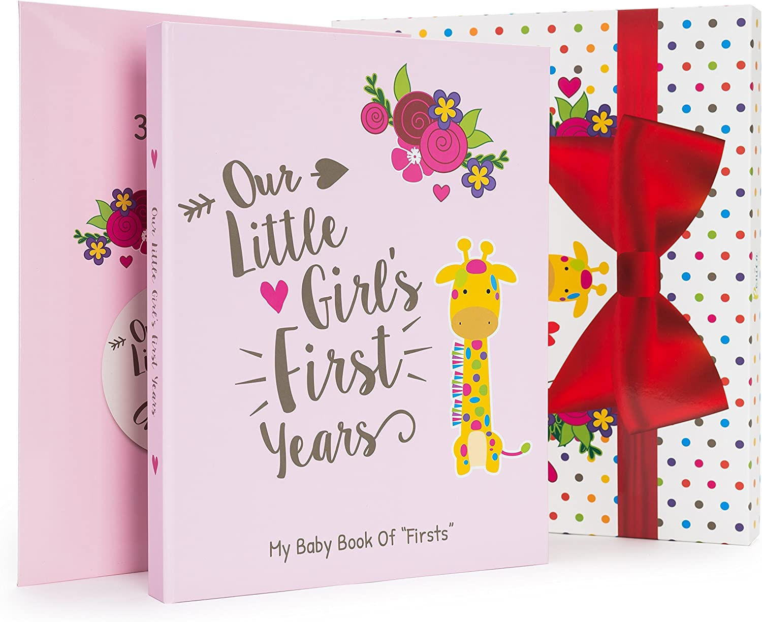 Ronica Baby Girl Gift Set with Baby Memory Book and Monthly Stickers Modern Photo Journal Keepsake Album for Girls First 5 Years Shower Gift Idea for Mom Dad or Grandparents image number 3