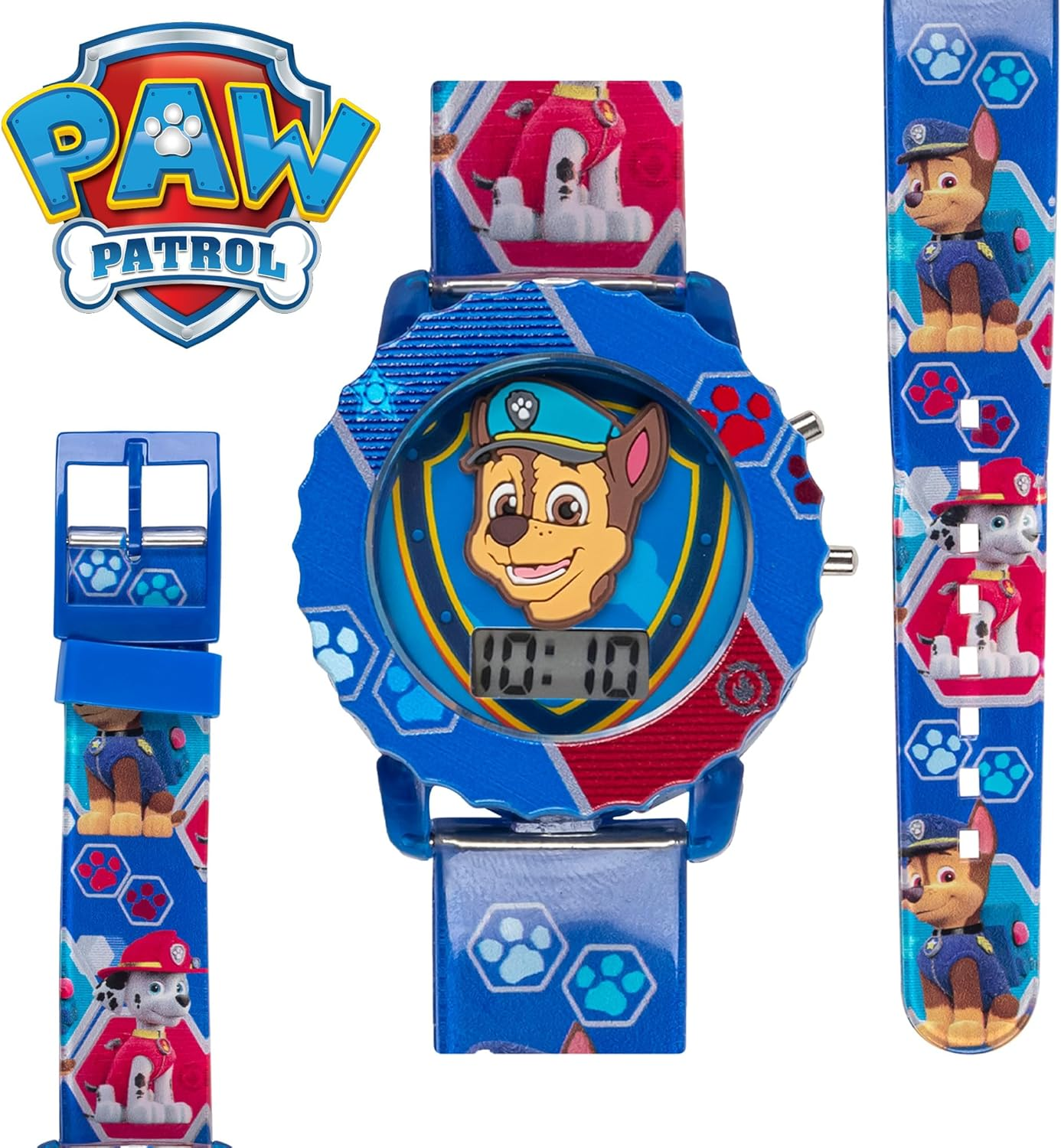 Accutime Paw Patrol Kids' Digital Watch with Blue Case, Comfortable Blue Strap, Easy to Buckle - Official 3D Character on the Dial, Safe for Children - Model: PAW4015, Blue, Digital image number 5