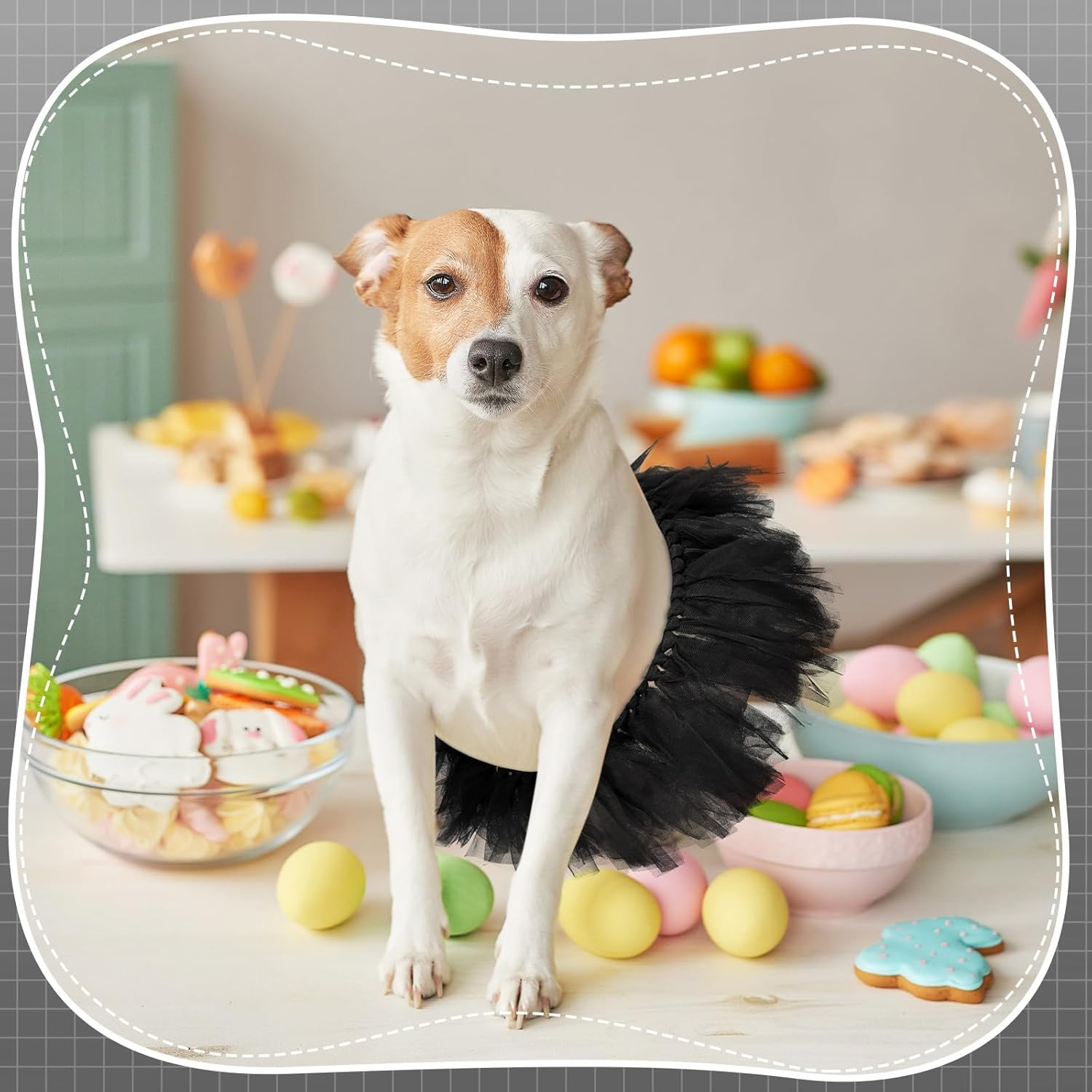 Dog Tutu Tulle Tutu for Dogs Small Large Medium Puppy Dress Ballerina Costume Skirt for Halloween Puppy Cats Bunny Pet Outfit Birthday Wedding Party Photo Prop Supplies(Black) image number 6