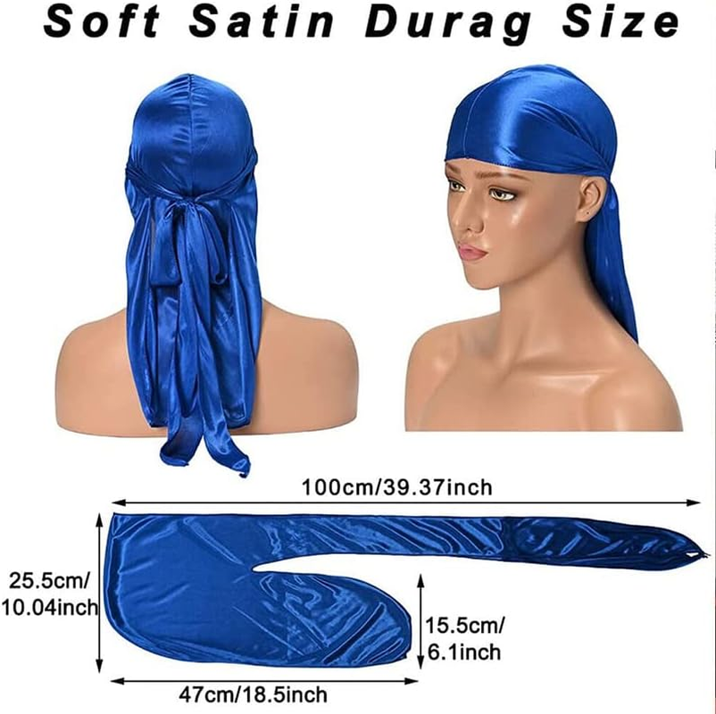 AIMALL Velvet Durag Silky Hat Cap Men Women Premium Designer Doo Rag Wave Silk Headwear-Silky Wave Cap with Premium Comfort - Purple image number 2