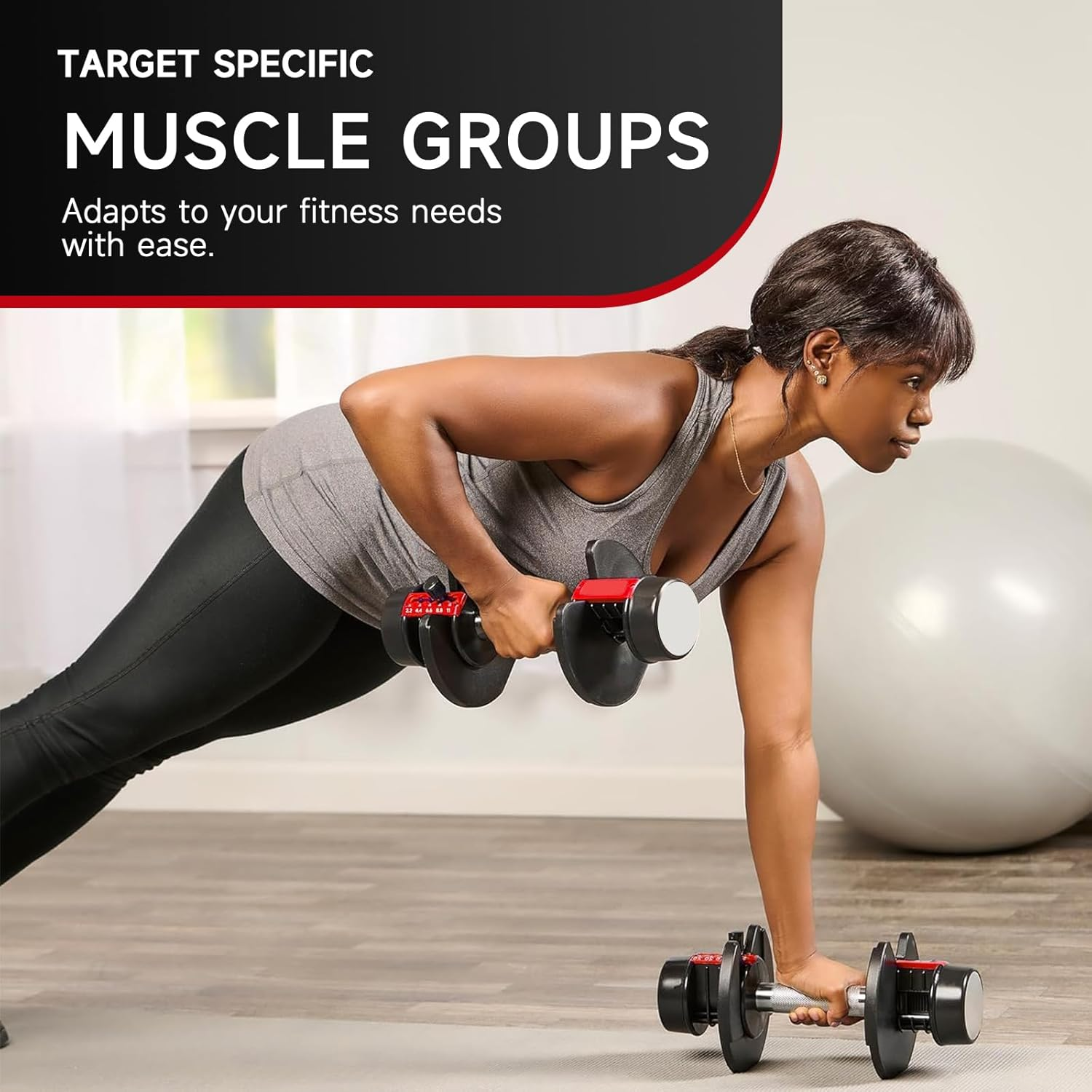 22KG Adjustable Dumbbells Set, Koreal Dumbbell Set, Quick Dial Adjustment Weights with Safety Locking Button, 2.5KG to 11KG Set of 2, Space Saving Strength Training for Full Body Home Gym Workout image number 1