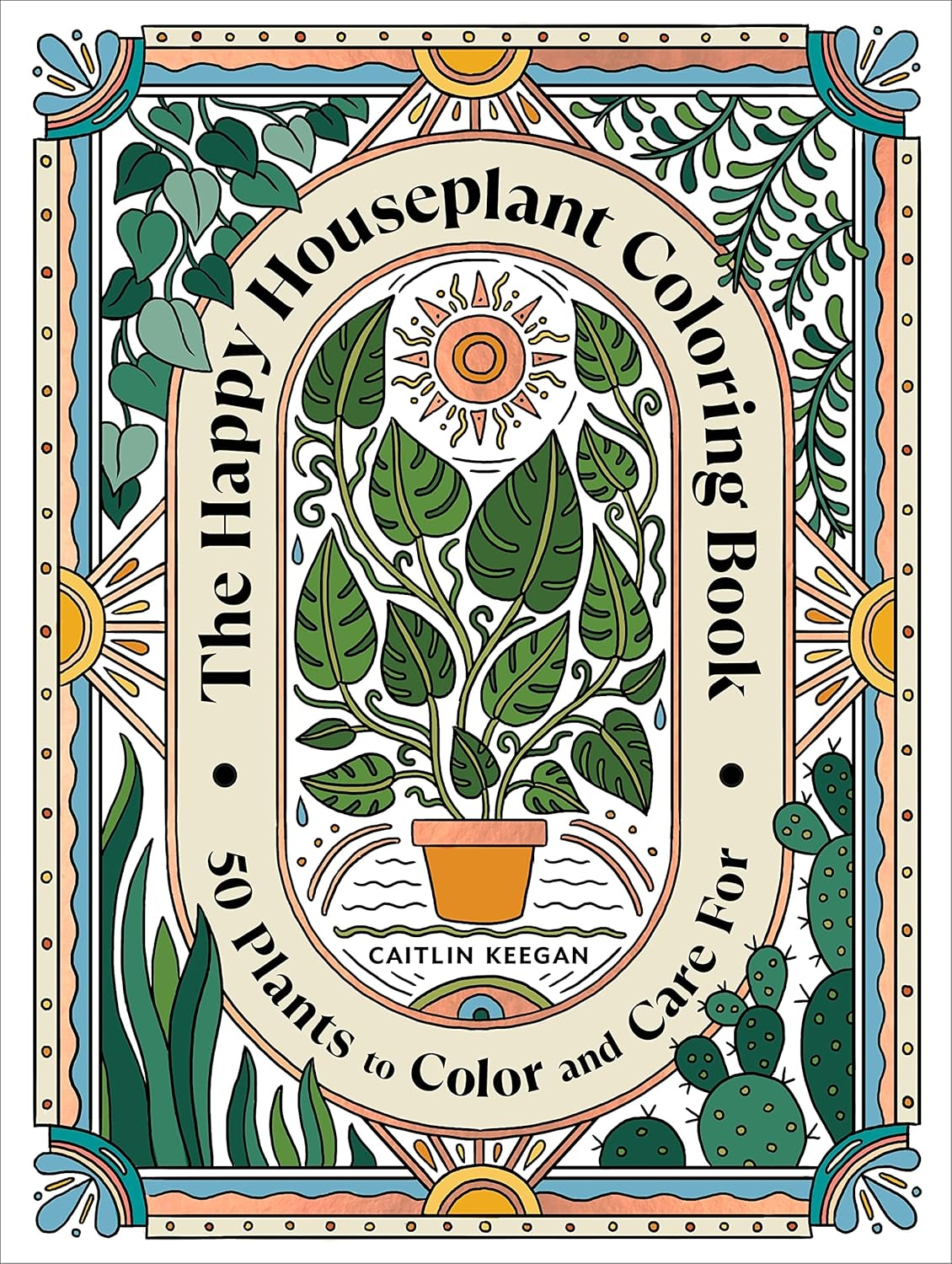 The Happy Houseplant Coloring Book: 50 Plants to Color and Care For: an Indoor Gardening Coloring Book image number 3