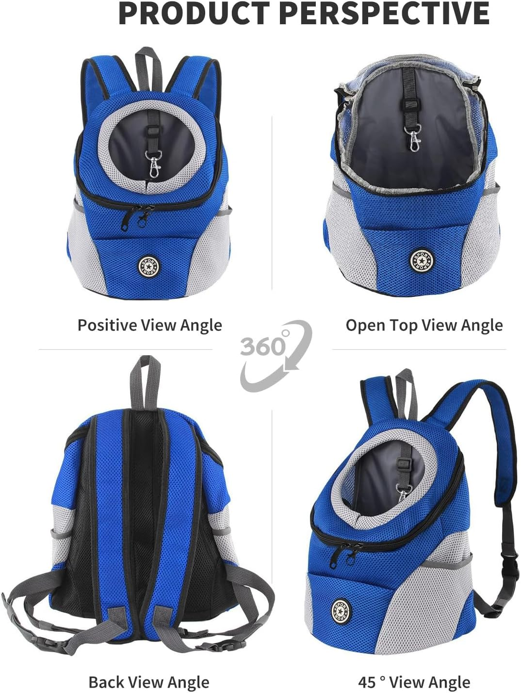 PETCUTE Dog Carrier Backpack, Adjustable Pet Backpack for Small Dogs and Cats, Padded Shoulder Strap, Waterproof Base, Breathable, Pet Front Pocket with Safety Hooks, for Hiking image number 3