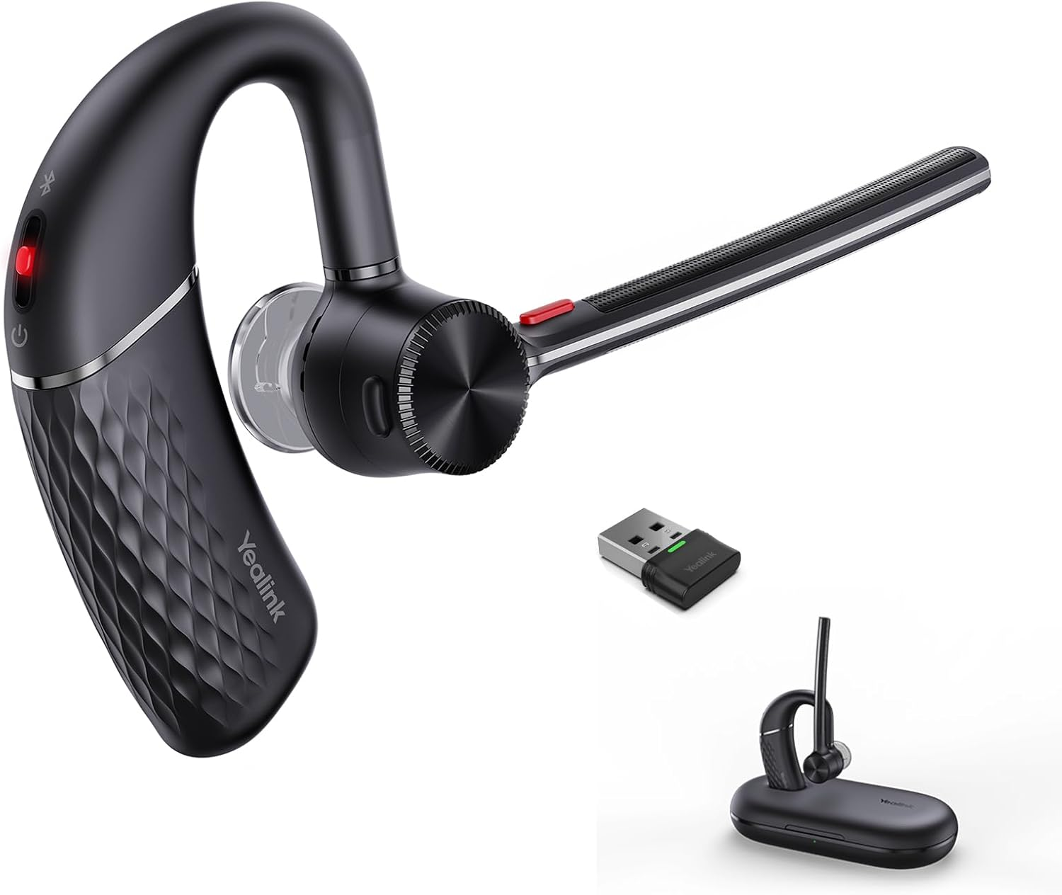 Yealink BH71 Pro Bluetooth In-Ear Mono Headset - Teams Certified BT51-A / 4-Mics Noise Cancellation/Light Weight 18G / up to 40M Distance/Up to 10-Hour Talk-Time [BH71 PRO]