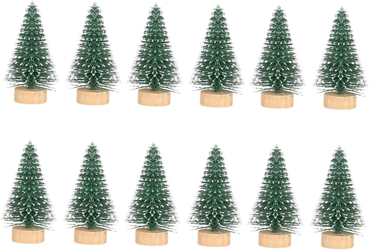 12Pcs Xmas Tree Decorations Christmas Ornaments Set Mini Christmas Tree Decorations for Home Office Showcase image number 6