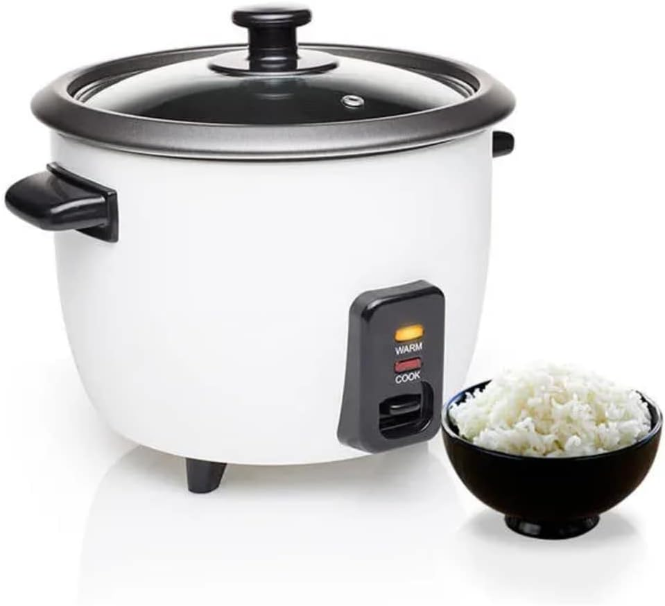 Tristar RK-6117 Rice Cooker, 0.6 Litres, Keep Warm Function, 300 W, 0.6 L, 18 X 18 X 18 Cm, Black, White image number 1