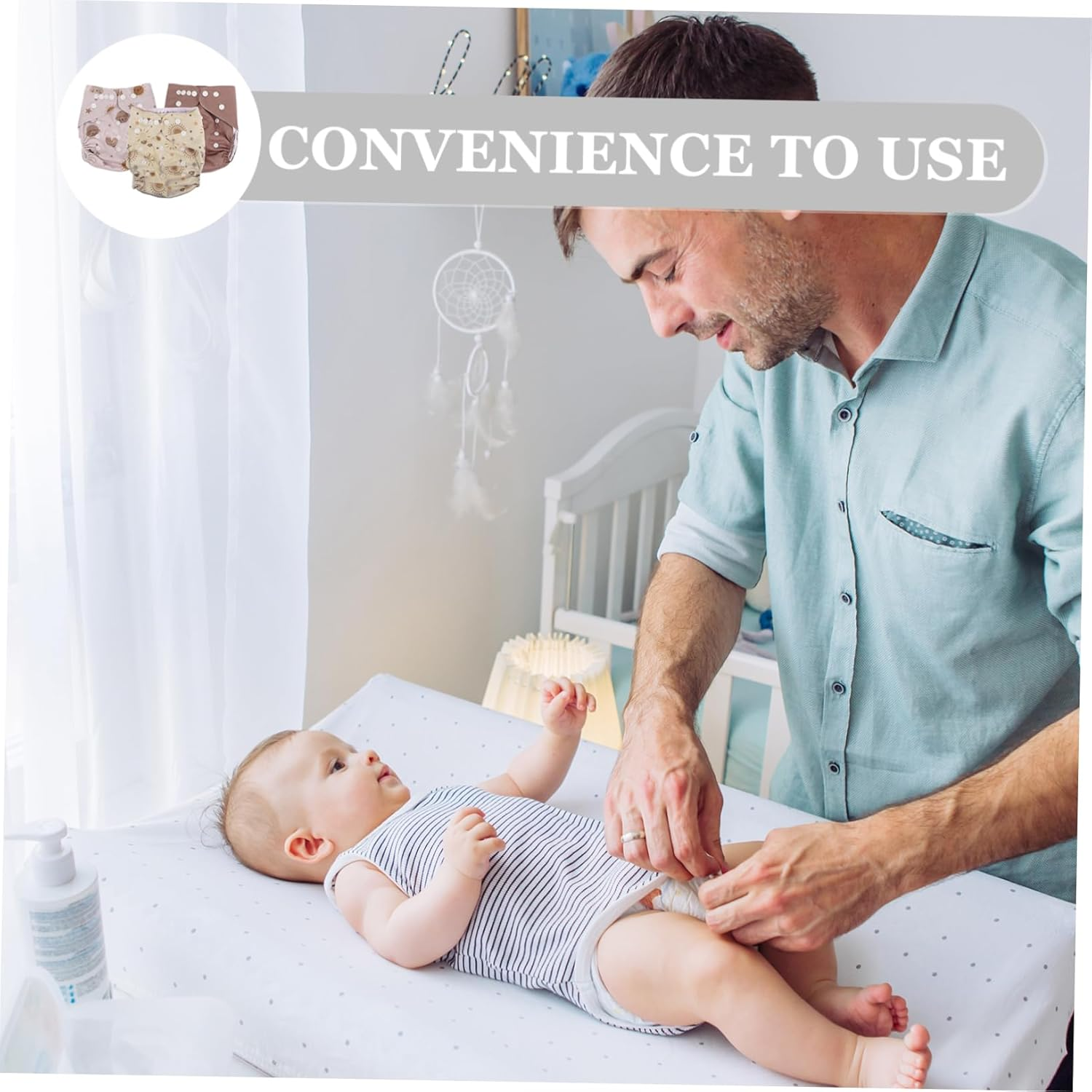 Baby Cloth Diapers Reusable Waterproof Swim Diaper for Newborns Unisex Washable Training Pants Suitable for Travel and Swimming Pink image number 5