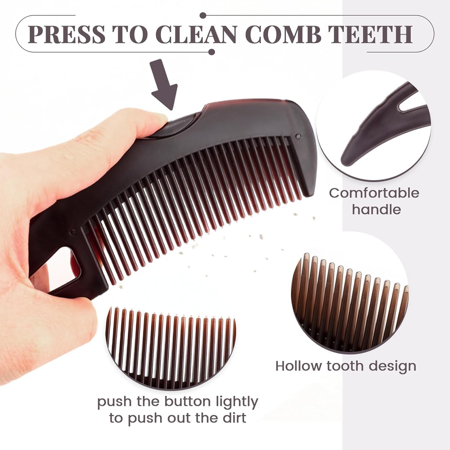 Hollow Tooth Hairbrush Dandruff Comb, 4Pcs Scalp Psoriasis Comb Dandruff Comb Scalp Sweep Detoxing Comb,Dandruff Remover Comb Scalp Sweep Detoxing Comb,Dandruff Remover Comb Scalp Sweep Detoxing Comb image number 4