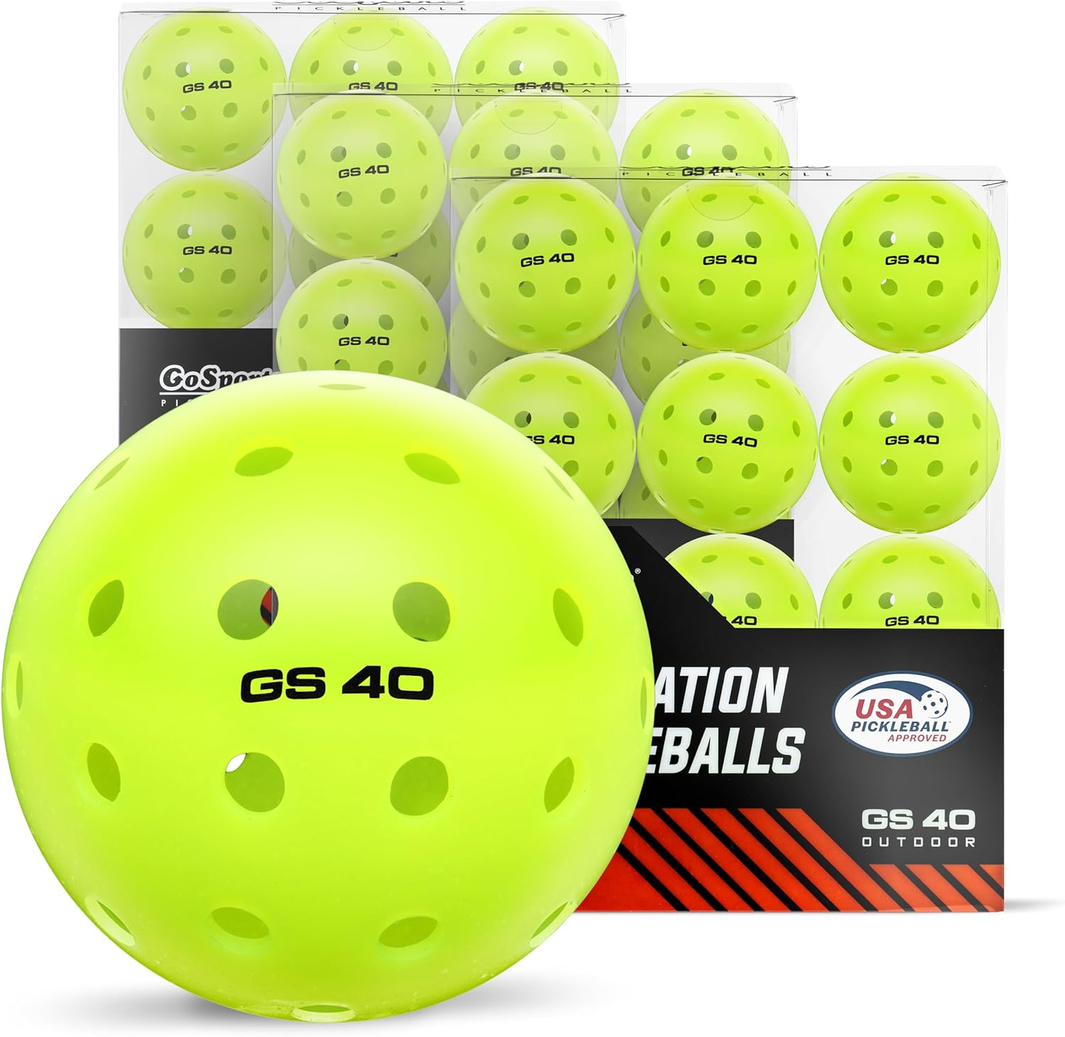 Gosports GS 40 Pickleball Balls - 12 or 36 Pack of Regulation USAPA Pickleballs