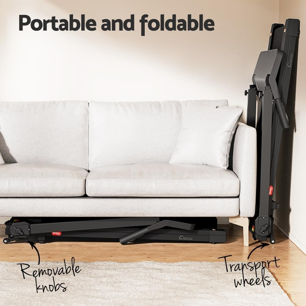 Everfit Treadmill Electric Treadmills with 420Mm Running Belt, Folding Walking Pad Foldable Machine Exercise & Fitness Equipment, with up to 14Km/H Speed for Home Gym Workout Black image number 5