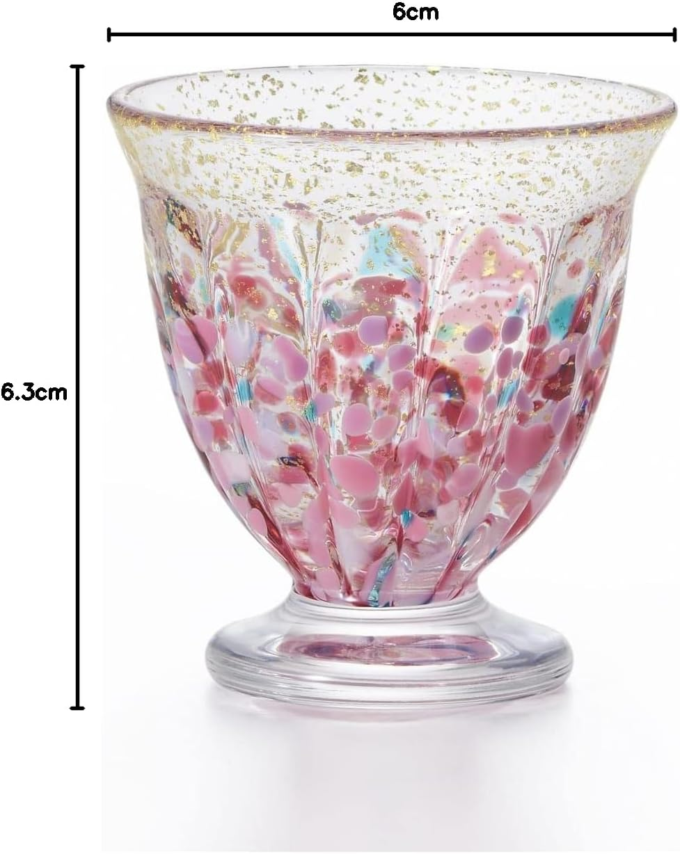 ADERIA F75127 Tsugaru Vidro Cup, February, Spring Rain, 2.3 Fl Oz (60 Ml), Made in a Cosmetic Box, Japanese Sake, Glass, Cold Sake, Boar Mouth, Sake Bottle, Guinomi, Stylish, Gift, Gift, Celebration, image number 1