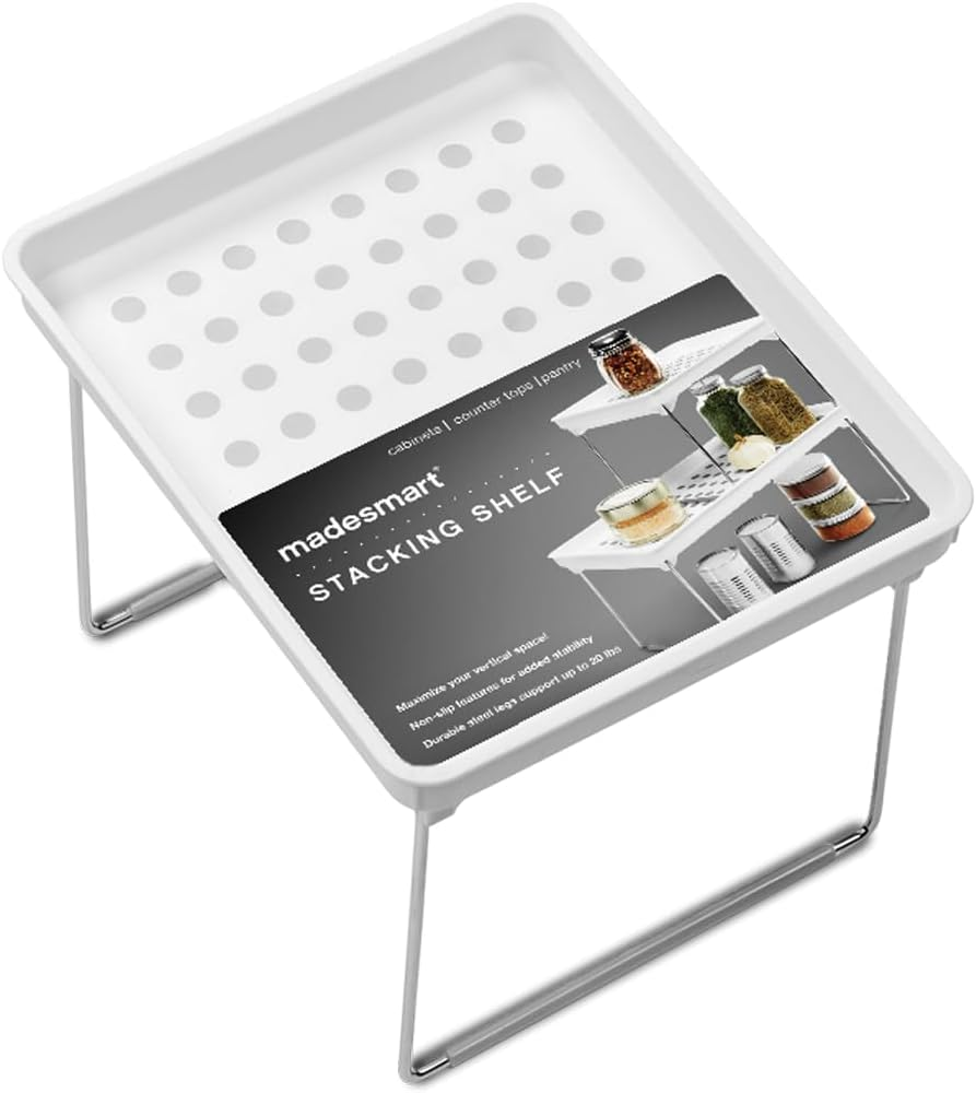 Madesmart Stacking Shelf, White, Small image number 1