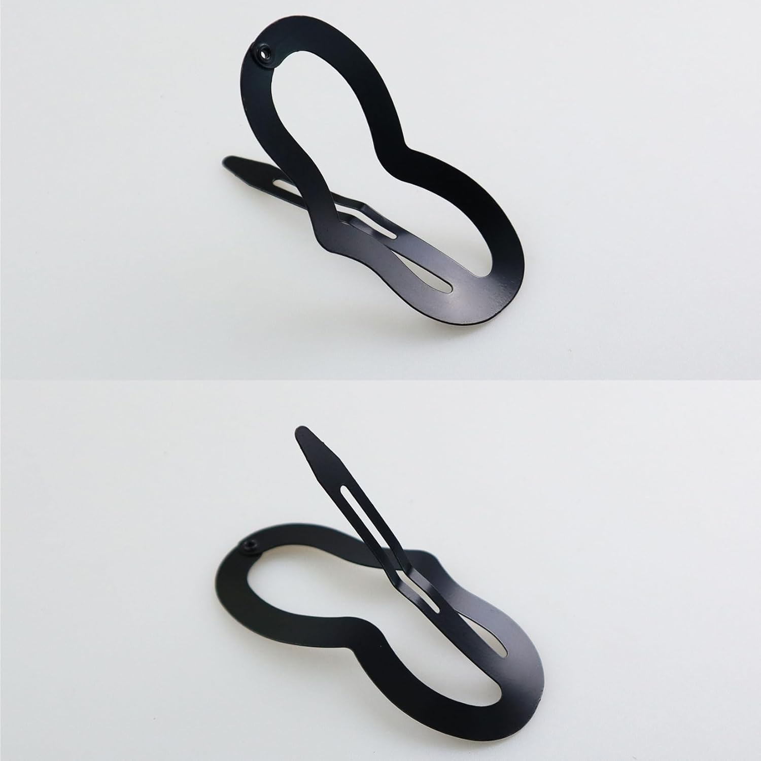 Hair Clips Girls Pack of 10 6 Cm Large Snap Hair Clips Hair Clips Metal Hair Clips Black Hair Clips Hair Accessories Hair Clip for Girls, Men and Women, Heart-Shaped image number 1