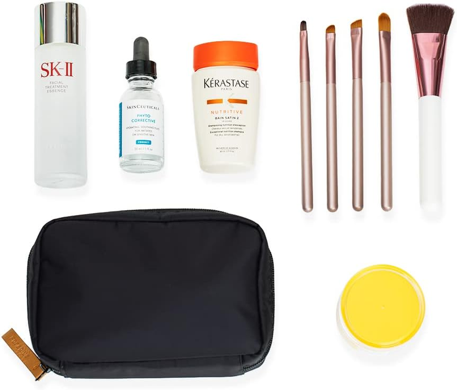 Hekyip Rectangular Beauty Bag, Small Travel Makeup Bag for Purse, Portable Waterproof Cosmetic Pouch for Ladies Women (Rectangular Inner Red) image number 6