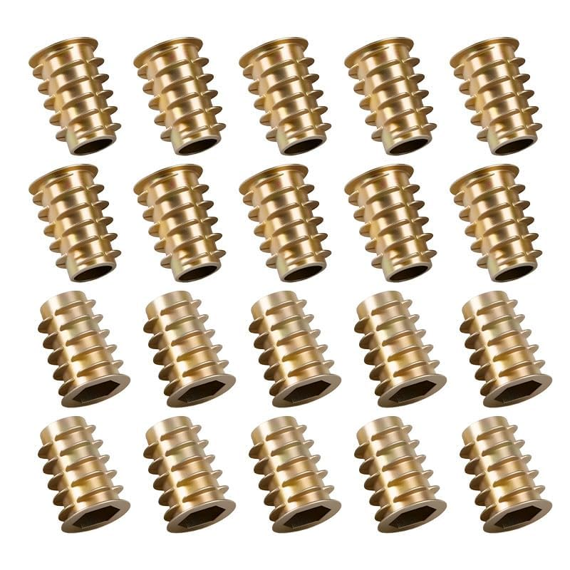 20 PCS Hex Socket Threaded Inserts Nuts, Furniture Bolts for Wood, Construction and Other Cork, Fiberglass, M4*15Mm image number 3