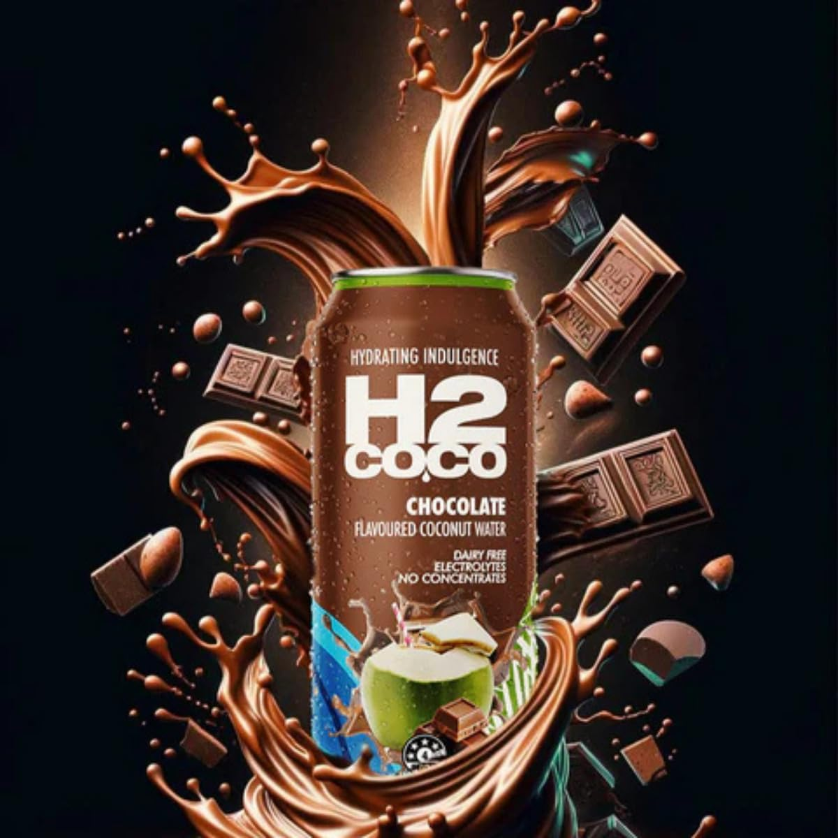 H2Coco Pure Coconut Water, 12 X 500 Ml, Pure Coconut Water with Chocolate image number 1