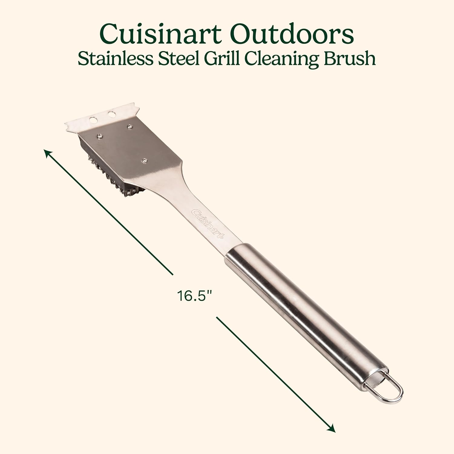 Cuisinart CCB-5014 BBQ Grill Cleaning Brush and Scraper, 16.5", Stainless Steel, 16. 5 image number 5