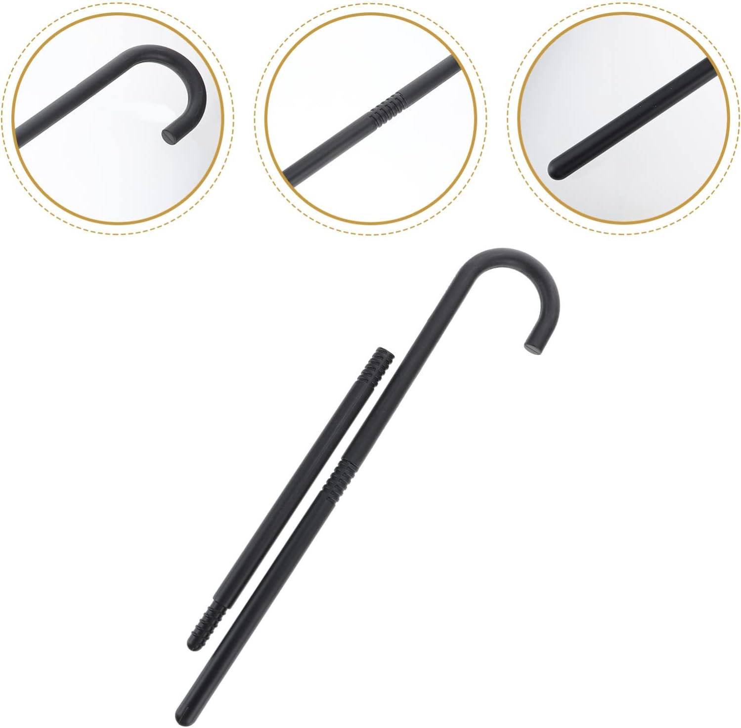 Toddmomy Magician Crutch Stick | Creative Plastic Kids Costume Cane Prop for Halloween Party | 3-Section Adjustable Black Decorative Walking Stick (1 Pack) image number 4