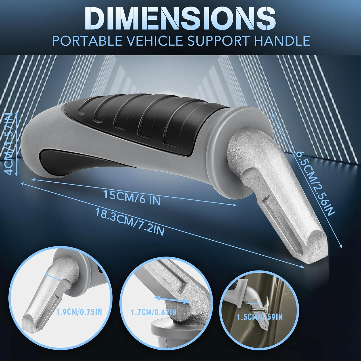 Milifox Car Assist Handle for Elderly PVC Portable Vehicle Door Grab Handle with Window Breaker Aids in Entering and Exiting Vehicles Two-Tone Design image number 4
