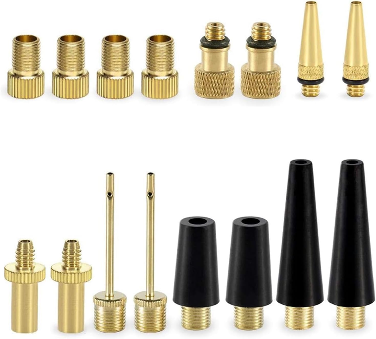 16 PCS Bicycle Presta Schrader Valve Adaptor, Brass Bike Pump Adapters, Ball Pump Needle, Balloon Inflatable Toys Nozzle Inflator Adapter, Air Pump Accessories for Standard Pump or Air Compressor image number 2