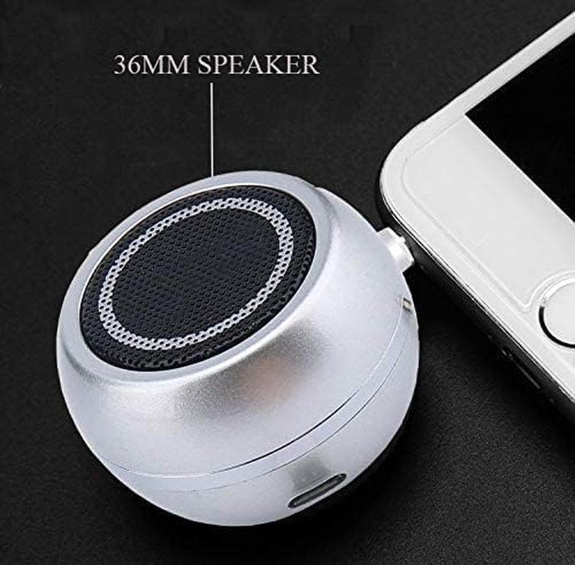 I-VOM Wireless Mini Speaker with 3.5Mm Aux Input Jack, 3W Loud Portable Speaker for Iphone Ipod Ipad Cellphone Tablet Laptop, with USB Rechargeable Battery, Gift Choice for Kids, Silver image number 1