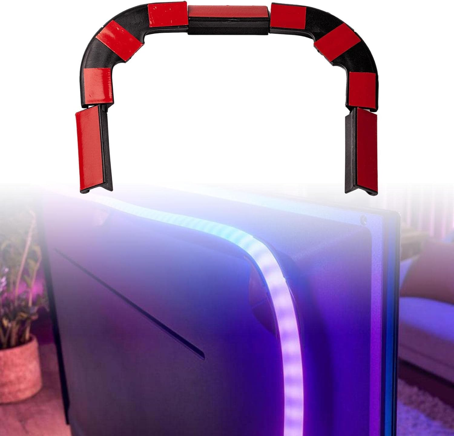 Fenteer 5 Pieces,Light Strip Clips, TV Light Strip Clip, Self Sticks Decorative, Light Strip Mounting Brackets for Hue Play Gradient Lightstrip image number 3