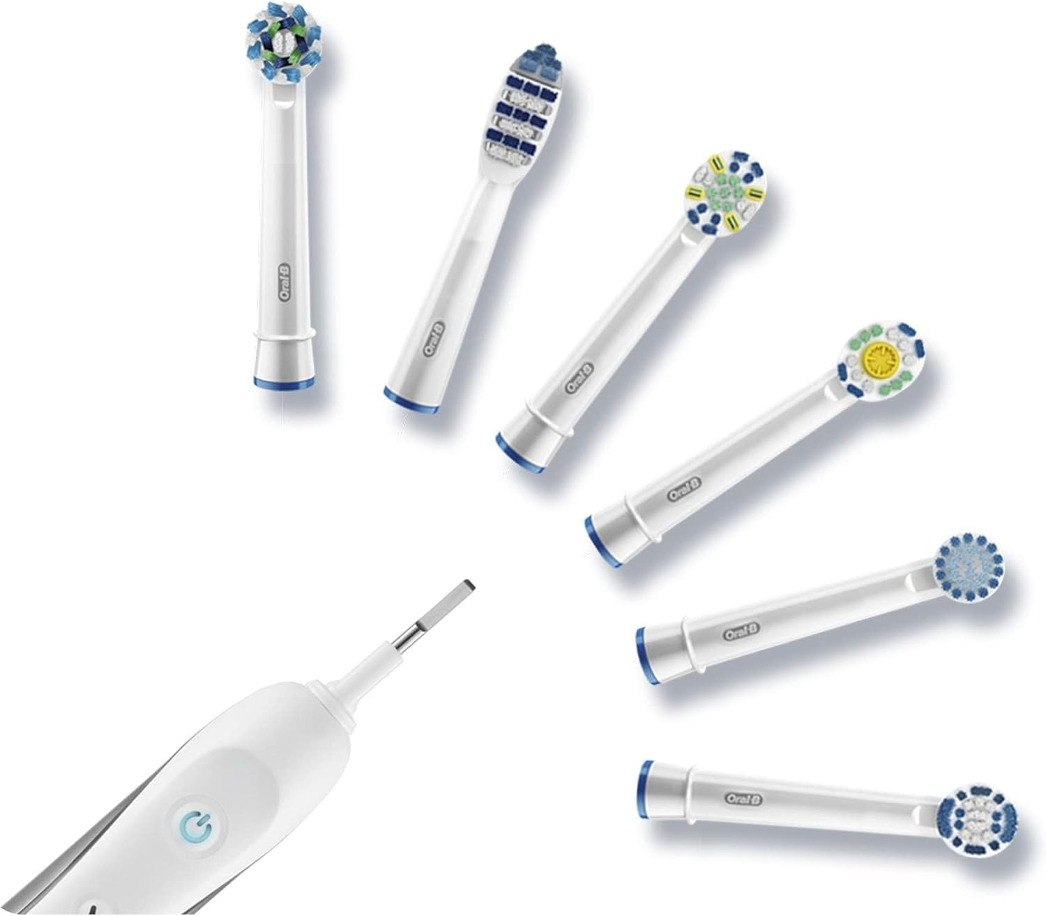 Oral-B Genuine Crossaction Replacement White Toothbrush Heads, Refills for Electric Toothbrush, Angled Bristles for up to 100 Percent More Plaque Removal, Pack of 4 image number 1