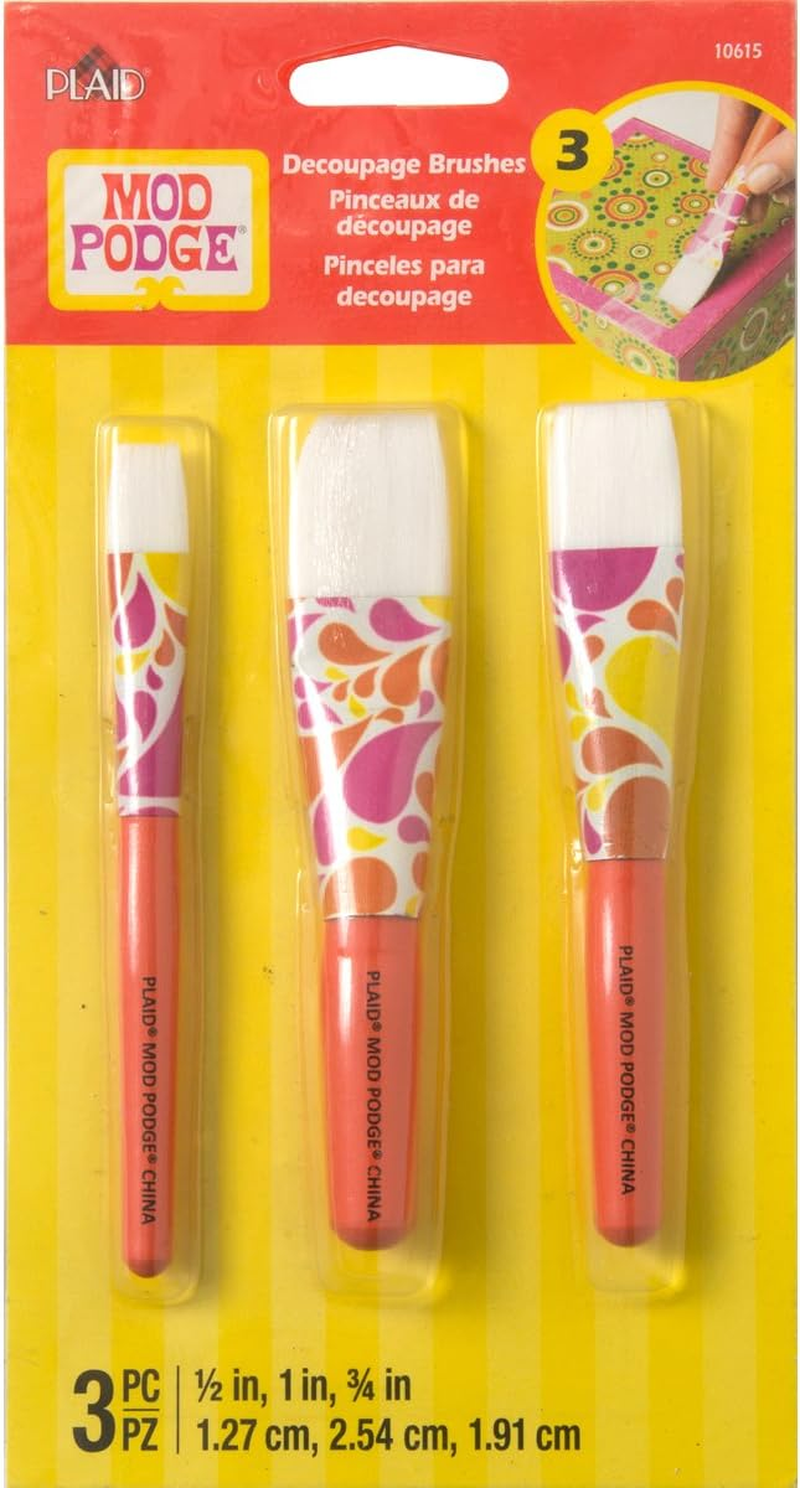 Mod Podge 10615 3 Piece Short Handle Brush Set image number 4