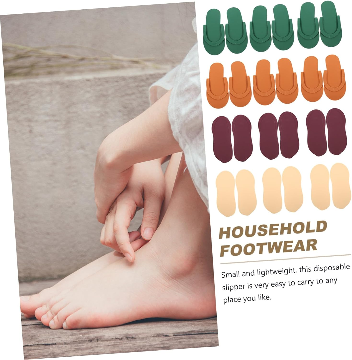 MERRYHAPY 12Pairs Pedicure Slippers Disposable Home Slippers Women'S Patterns Guest Footwear image number 5