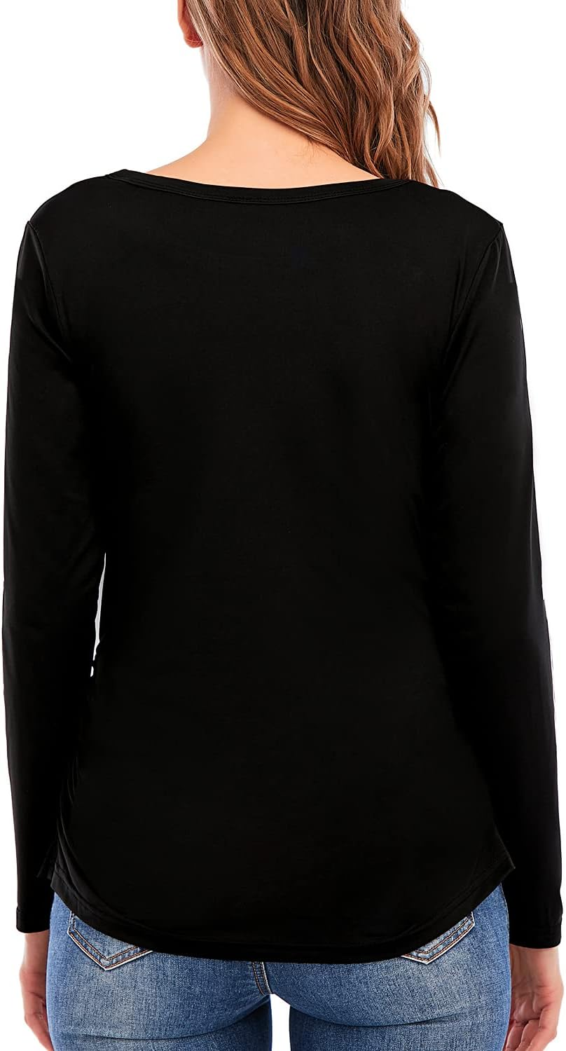 DDSOL Women Halloween Skeleton Maternity Shirt Long Sleeve Pumpkin Skeleton Baby Pregnancy Tops image number 3