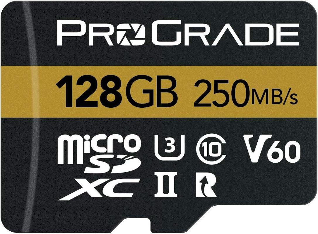 Microsd Card V60 (128GB) - Tested like a Full-Size SD Card for Use in Dslrs, Mirrorless and Aerial or Action Cameras | up to 250Mb/Read Speed and 130Mb/S Write Speed by Prograde Digital